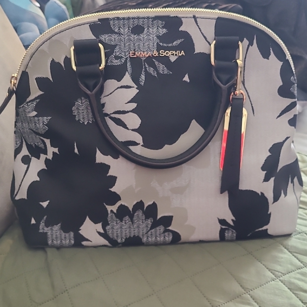 Emma & Sophia Black Floral Handbag